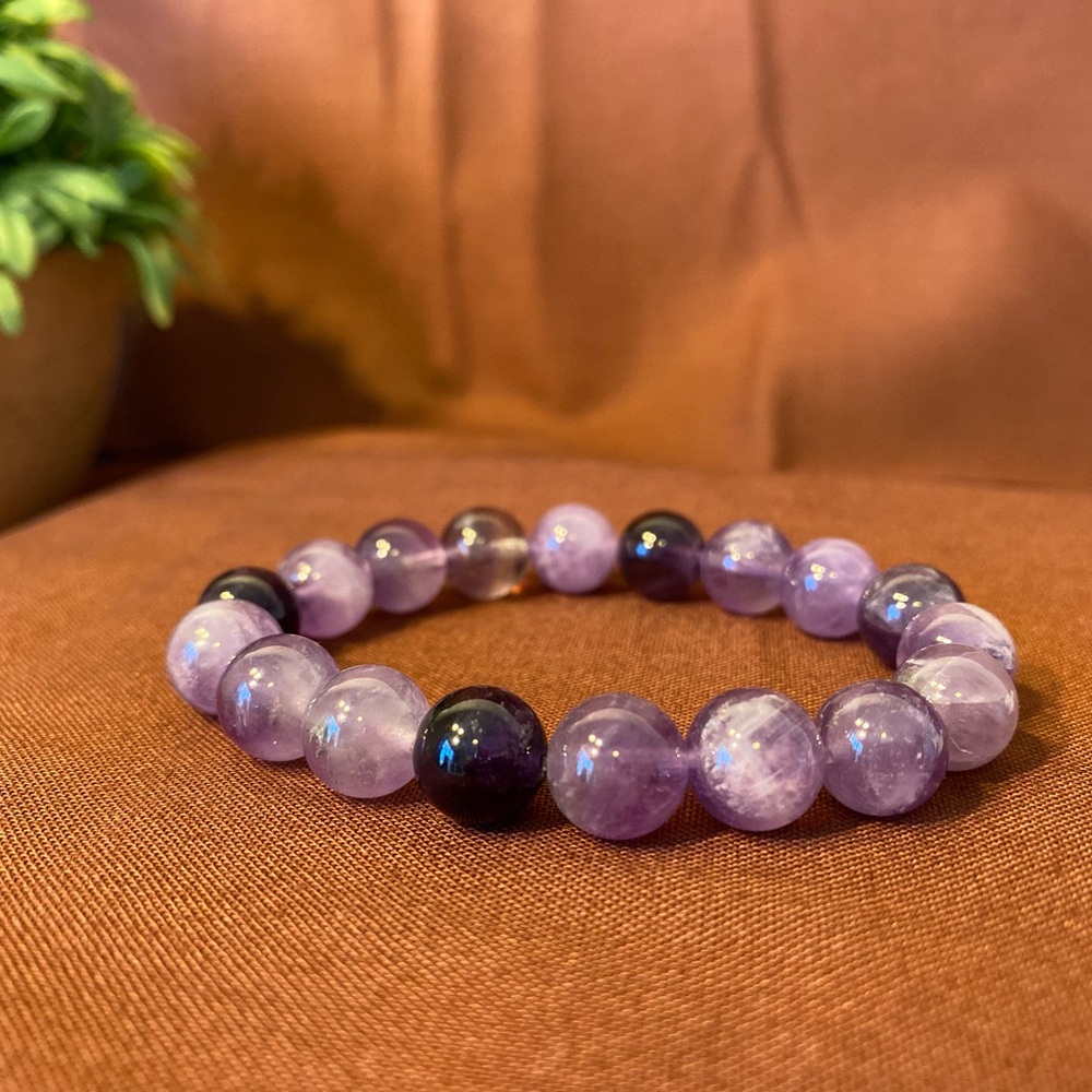 Purple Amethyst Beaded Bracelet